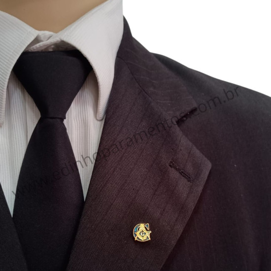 Pin G Esquadro e Compasso Azul