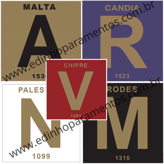 5 Estandartes N, V, M, R, A